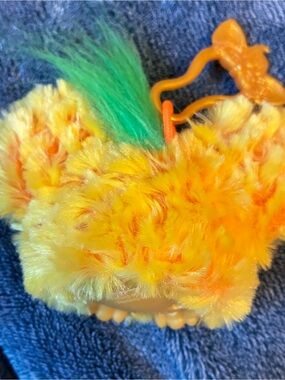 Plush Small Pet Toy — Yellow with Green Accent